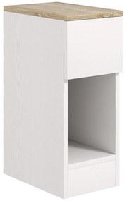 HOMCOM Mesa de Cabeceira Moderna com Gaveta e Compartimento Aberto Mesa Auxiliar para Dormitório 20x30x50 cm Branco