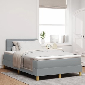 Cama Box com Colchão Cinza Claro 120x200 cm Tecido