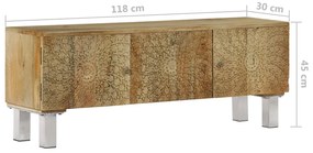 Móvel de TV em madeira de mangueira maciça 118x30x45 cm
