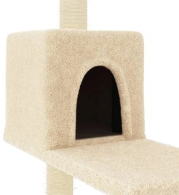 Árvore para gatos c/ postes arranhadores sisal 95 cm cor creme