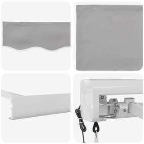 Toldo Retrátil Automático Cinza Claro 300 x 250 cm