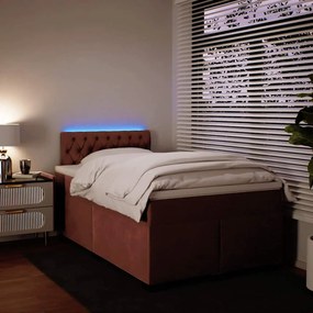 Cama boxspring com colchão 120x190 cm veludo rosa