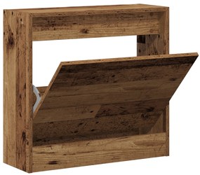 Armário de Sapatos de Madeira Velha 60x21x57 cm em Madeira de Engenhar