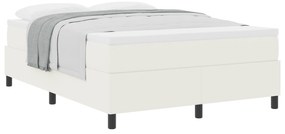 Cama Box Spring com Colchão Creme 160x200 cm Tecido de Corduroy