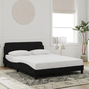 Estrutura de cama sem colchão 120x200 cm veludo preto