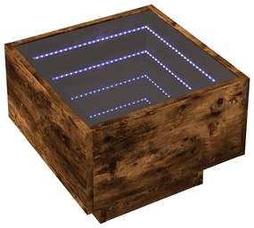 Mesa de cabeceira c/ LED Infinity 40x40x30 cm carvalho fumado