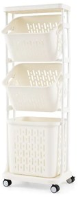 Armário de armazenamento empilhável com 2 gavetas, armário de armazenamento horizontal com kits antitombamento, branco