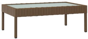 16 pcs conjunto lounge jardim c/ almofadões vime PE castanho