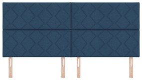 Cabeceira Design de Blocos de Diamante Azul 200 cm Tecido