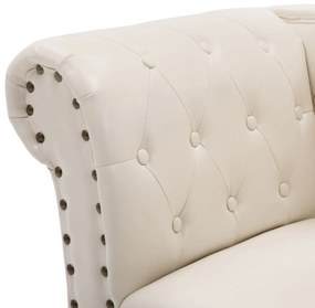 Chaise longue couro artificial branco nata