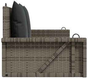 Banco baloiço com almofadões 119x56x48 cm vime PE cinzento