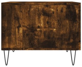 Mesa centro 2 pcs 50x50x40 cm madeira processada cor fumado