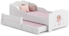 Cama dupla infantil ANNA 160x80 branca - fada - colchão e estrado incluído