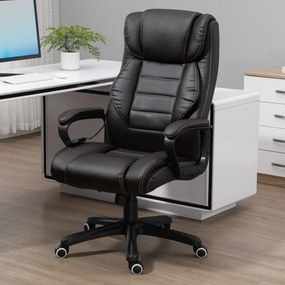 Cadeira de escritório com função de massagem, ergonómica, de grande conforto, altura ajustável, encosto basculante e revestimento sintético castanho F