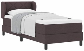 Cama Box Spring vidaXL com Colchão Castanho Escuro 80x200 cm Tecido