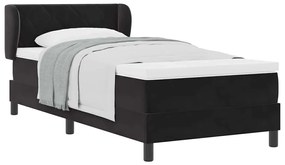 Cama Box Spring vidaXL com Colchão Preto 100x200 cm Veludo