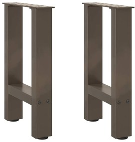 Pés para mesa de centro em aço natural, 2 peças, 38x(42-43) cm, aço