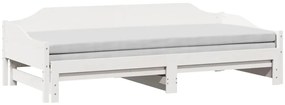 Sofá-cama com gavetão 80x200 cm madeira de pinho maciça branco