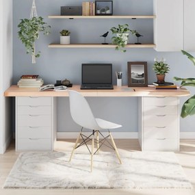 3156343 vidaXL Tampo de mesa 220x60x6 cm carvalho maciço não tratado