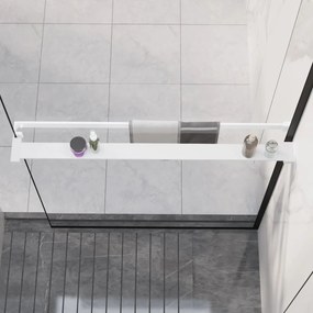 153626 vidaXL Prateleira de duche p/ divisória chuveiro 90 cm alumínio branco