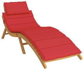Almofadão p/ espreguiçadeira 186x58x4 cm tecido oxford vermelho