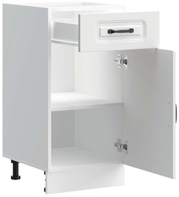 Armário de cozinha baixo Kalmar madeira artificial branca