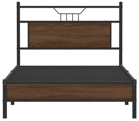 Estrutura cama s/ colchão derivados madeira carvalho castanho