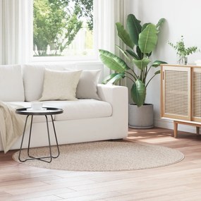 Tapete Shaggy com Base de Látex Creme ø160 cm