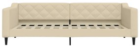 Sofá-cama 90x200 cm tecido cor creme