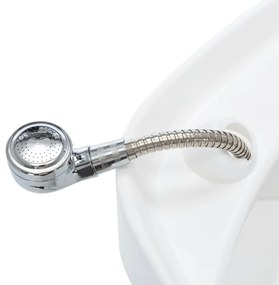 Cadeira de Cabeleireiro com Lavatório em Couro Artificial - Branco - D
