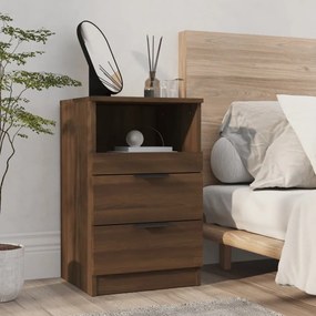 vidaXL Mesa de cabeceira derivados de madeira carvalho castanho