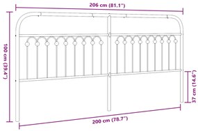 Cabeceira de cama 200 cm metal branco