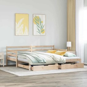vidaXL Sofá-cama com gavetão e gavetas sem colchão 80x200 cm