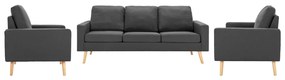 vidaXL 3 pcs conjunto de sofás tecido cinzento-escuro