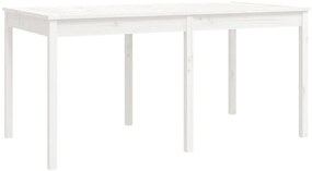 7 pcs conj. de jantar p/ jardim madeira de pinho maciça branco