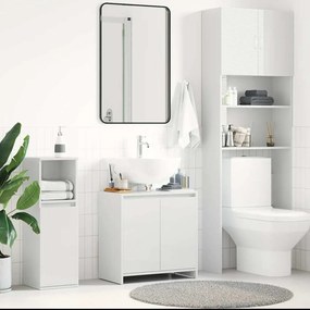 Armário casa de banho 60x33x61 cm contrapl. branco brilhante