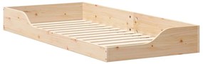 Estrutura de cama de chão Castanho 90 x 210 cm