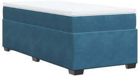 Cama com molas/colchão 80x200 cm veludo azul-escuro