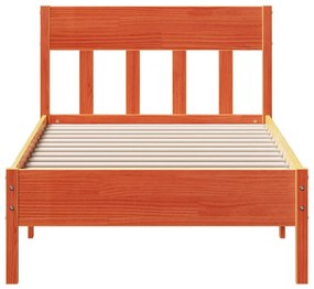 Cama sem colchão 100x200 cm pinho maciço castanho-mel