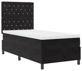 Camas Box Spring vidaXL com Colchão Preto 90x200 cm Veludo