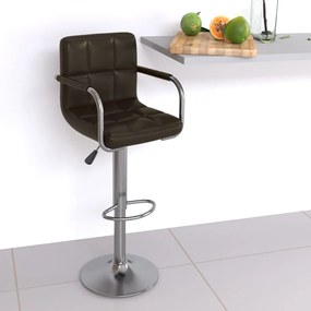 vidaXL Banco de bar couro artificial castanho