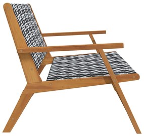 Banco de Jardim Preto e Branco 122x76x73.5 cm Madeira de Acácia Maciça