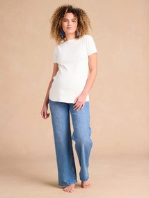 Jeans largos com faixa seamless, para grávida, da ENVIE DE FRAISE stone