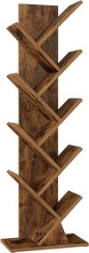 Estante em forma de árvore 20 x 38 x 115,2 cm para arrumação que poupa espaço Coleção Custos, castanho vintage