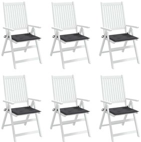 Almofadões p/ cadeiras de jardim 6 pcs tecido oxford antracite