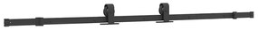 Kit de ferragens para porta deslizante 183 cm aço preto