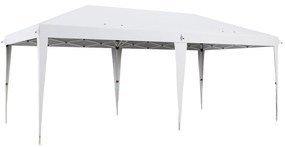 Outsunny Tenda Dobrável 6x3 m Tenda de Jardim para Festas e Eventos Portátil com Bolsa de Transporte Tecido Oxford para Exterior Anti-UV Branco | AOSOM Portugal