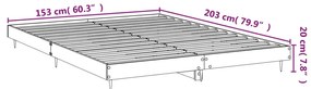 Estrutura de cama 150x200 cm derivados madeira branco brilhante