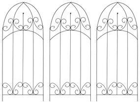 vidaXL Suportes plantas trepadeiras 3 pcs 40x100 cm ferro preto