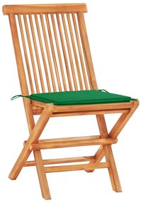 Conjunto bistrô c/ almofadões verdes 3 pcs teca maciça